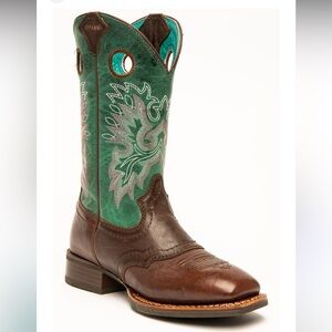 SHYANNE TEAL XERO GRAVITY WESTERN BOOTS - BROAD SQUARE TOE SIZE 8.5M